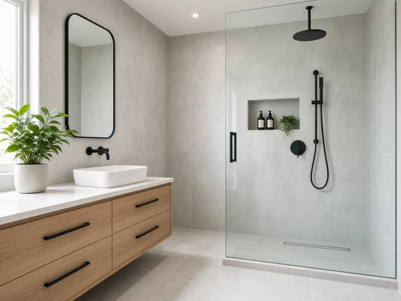 Salle de bain moderne avec douche à l'italienne